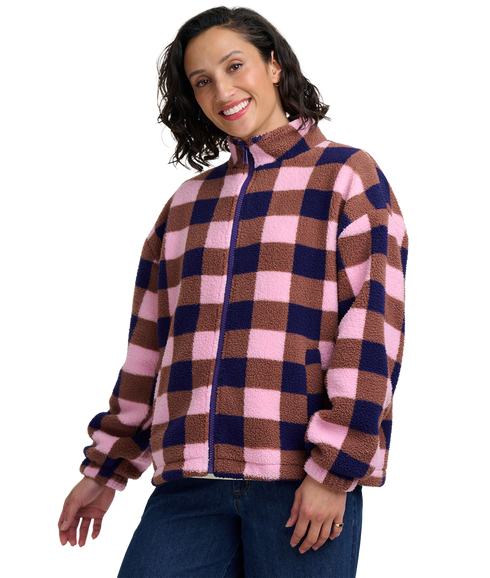 Hartley Zip Up Fleece - Navy/Pink