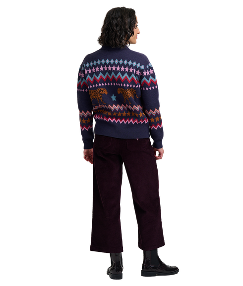 Katlin Knitted Bomber Jacket - Navy