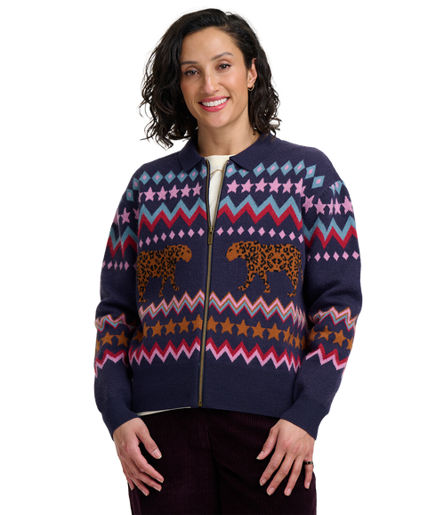 Katlin Knitted Bomber Jacket - Navy