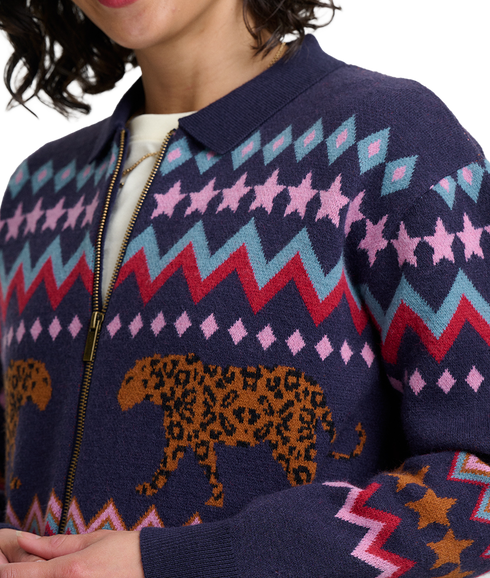 Katlin Knitted Bomber Jacket - Navy