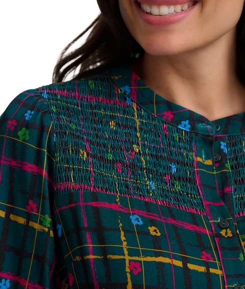 Mina Shirred Blouse - Green