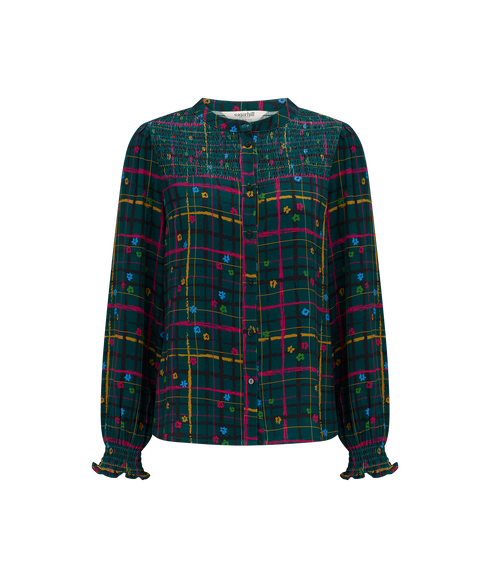 Mina Shirred Blouse - Green