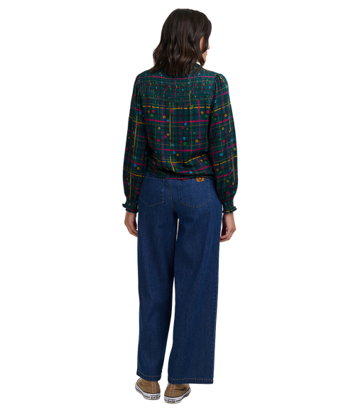 Mina Shirred Blouse - Green