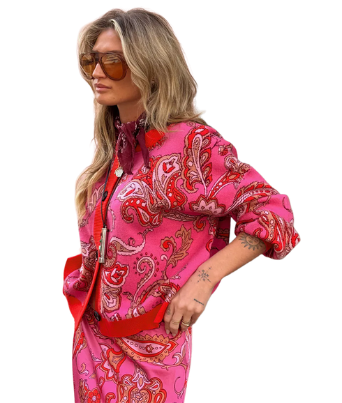 Paisley Oslo Cardigan - Pink