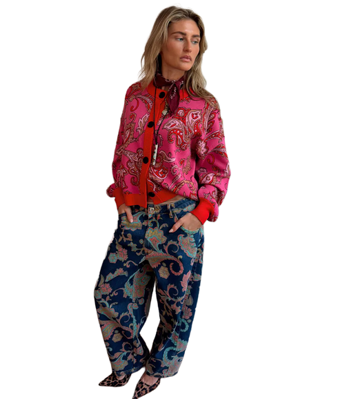 Paisley Oslo Cardigan - Pink