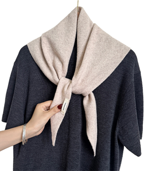 Wool Triangle Scarf - Stone