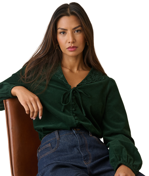 Isla Blouse Cord - Green