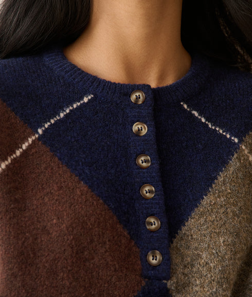 Henley Long Sleeve Jumper - Multi