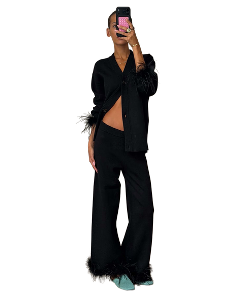 Feather Martha Cardgian - Black