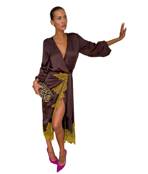 Isabella Wrap Dress - Chocolate