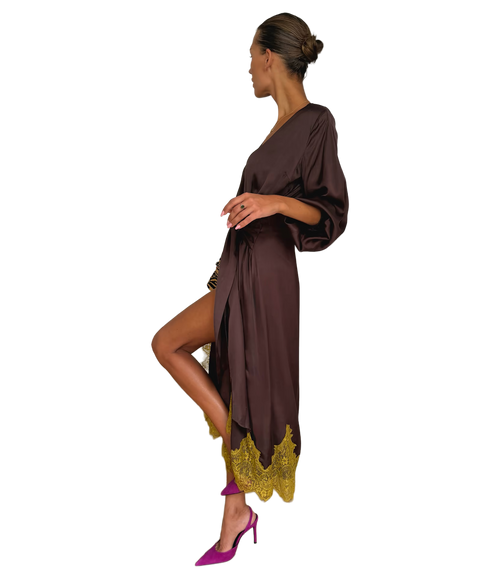 Isabella Wrap Dress - Chocolate
