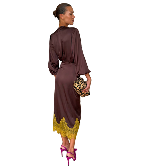 Isabella Wrap Dress - Chocolate