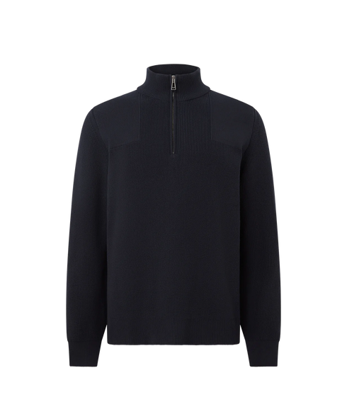 Commander Quarter Zip Jumper - Dark Ink