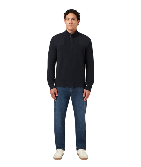Commander Quarter Zip Jumper - Dark Ink