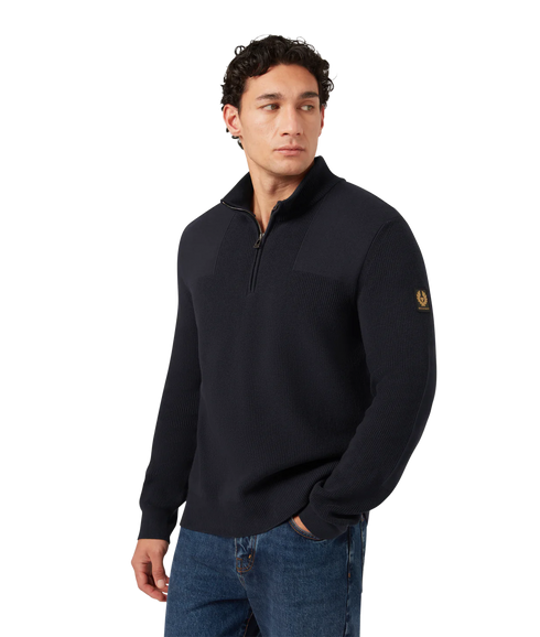 Commander Quarter Zip Jumper - Dark Ink