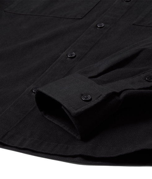 Outpost Cotton Shirt - Herringbone Black