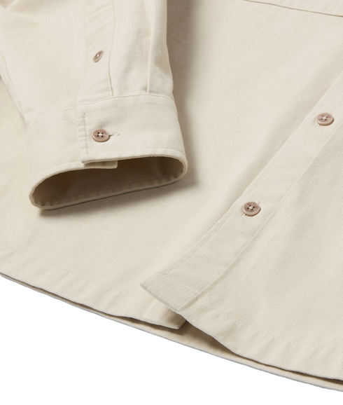 Outpost Cotton Shirt - Herringbone Pale Stone