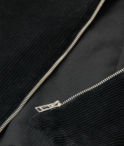 Valve Cord Zip Overshirt- Black