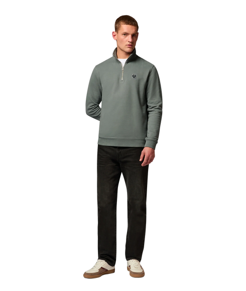Belstaff Quarter Zip Sweatshirt - Atlantic Grey