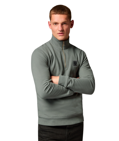 Belstaff Quarter Zip Sweatshirt - Atlantic Grey