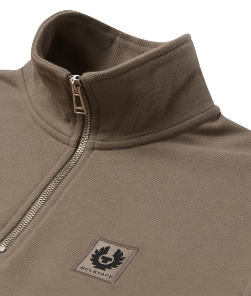 Belstaff Quarter Zip Sweatshirt - Dusty Taupe