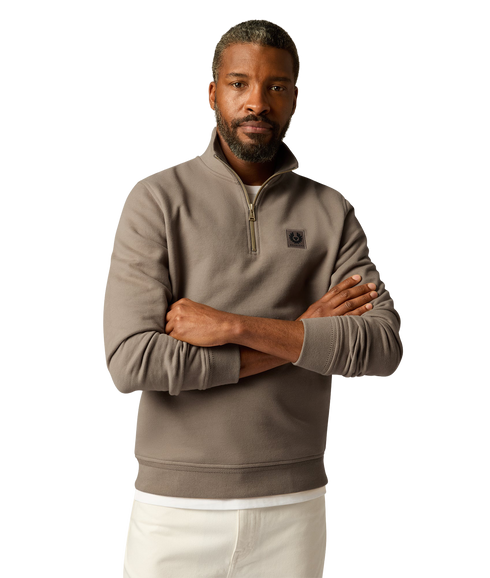 Belstaff Quarter Zip Sweatshirt - Dusty Taupe