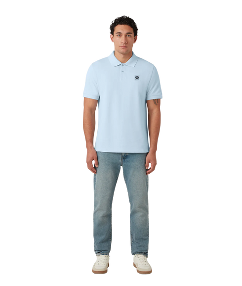 Cotton Pique Polo Shirt - Sky Blue