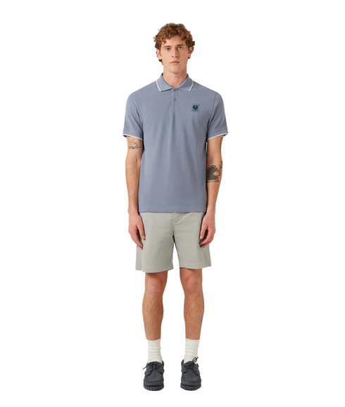 Tipped Polo - Blue
