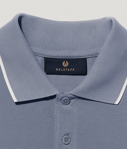 Tipped Polo - Blue