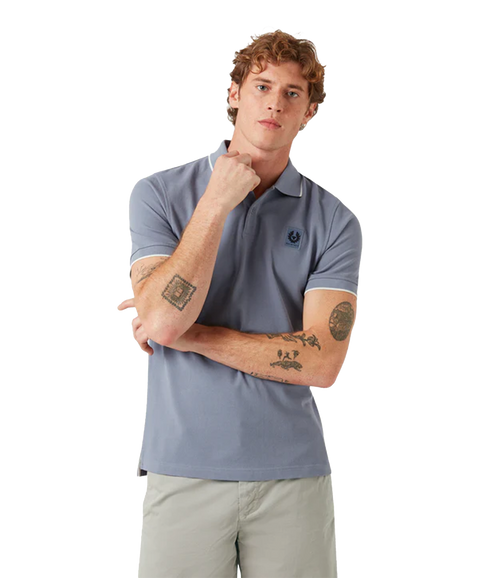 Tipped Polo - Blue