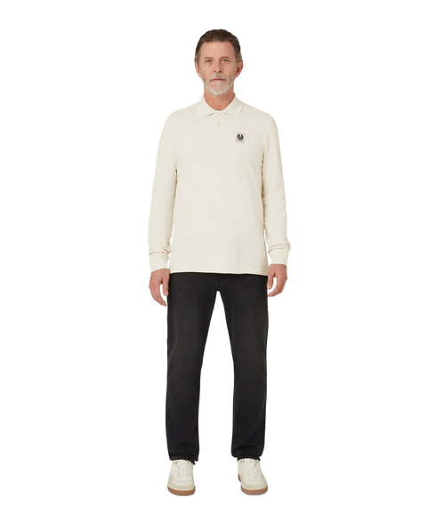 Long Sleeved Polo - Silver Birch