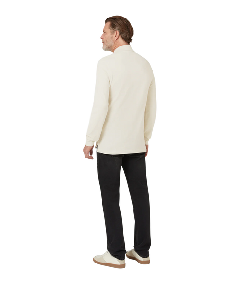 Long Sleeved Polo - Silver Birch