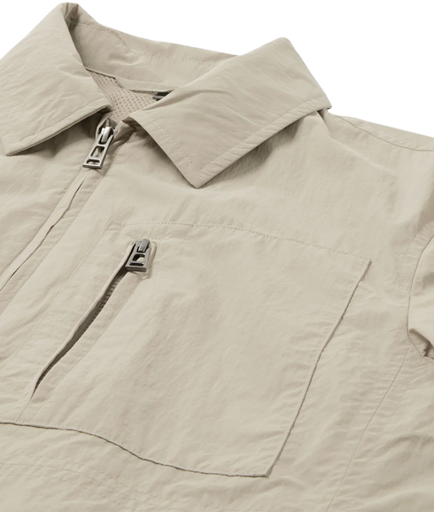 Grid Overshirt - Dark Sand