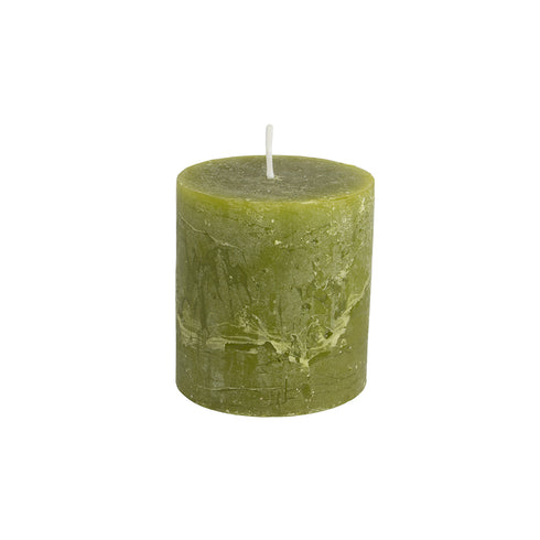 Rustic Pillar Candle 70x75mm - Fern Green