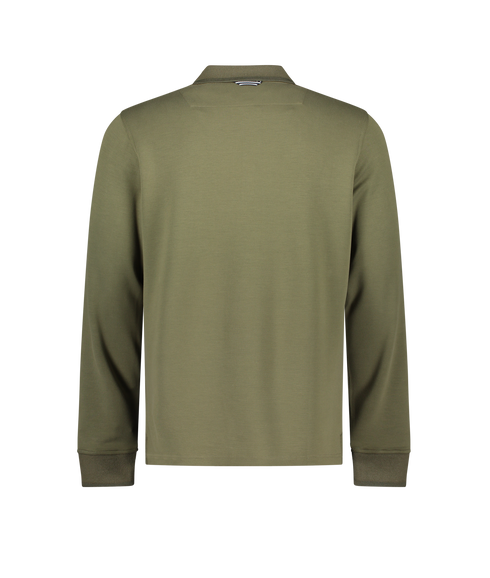 Legra Zip Neck Lux Jersey Long Sleeve Polo - Green