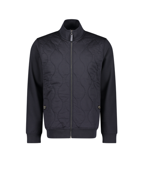Elgar Onion Quilt Zip Through Sweat - Navy