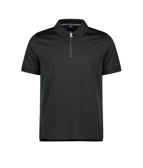 Regal Zip Neck Polo SS - Black