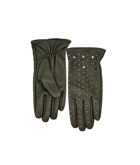 Tishan Studded Glove - Khaki