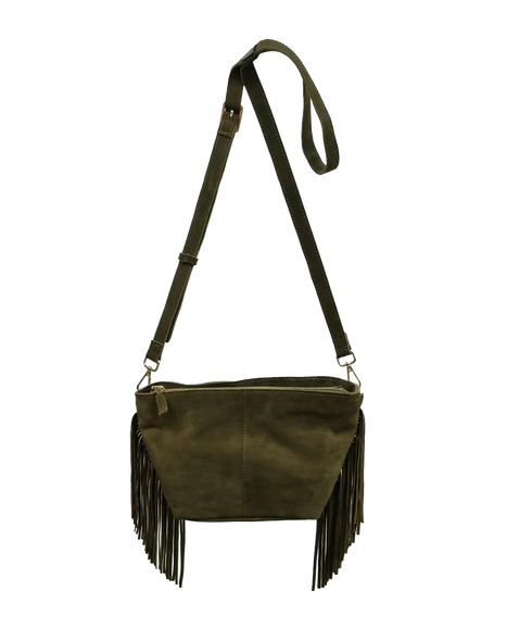 Kingston Tassle Cross Body Bag - Olive