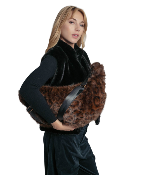 Sasha Slouch Bag - Choc Leopard