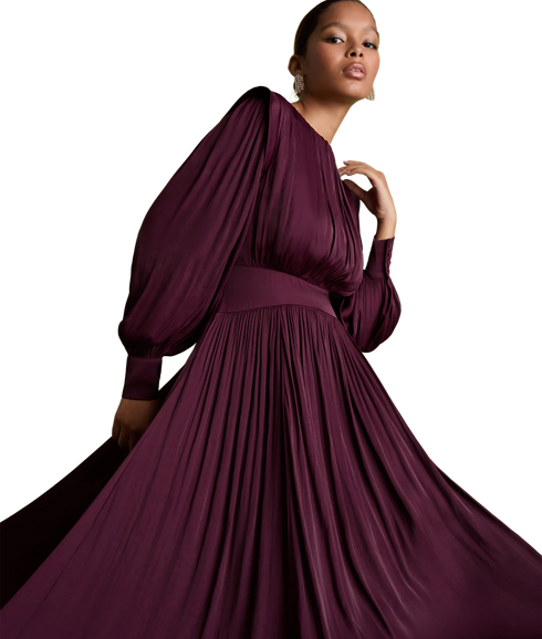 Midi Dress w. Keyhole - Burgundy