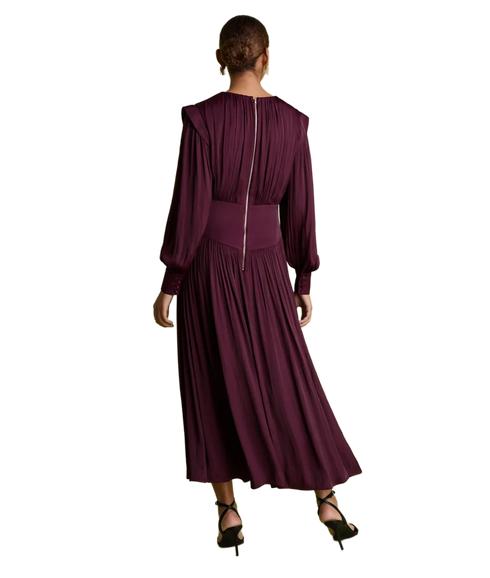 Midi Dress w. Keyhole - Burgundy