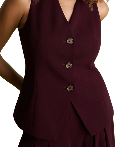 Tailored Waistcoat - Burgundy
