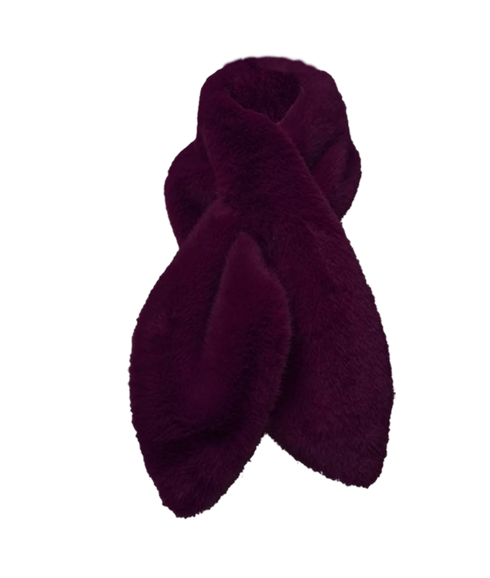 Cate Faux Fur Scarf - Burgundy