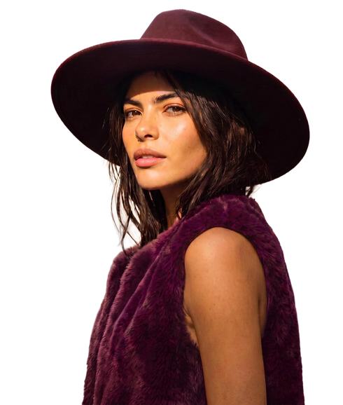 Edelweiss Faux Fur Gilet - Plum