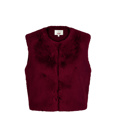 Edelweiss Faux Fur Gilet - Plum