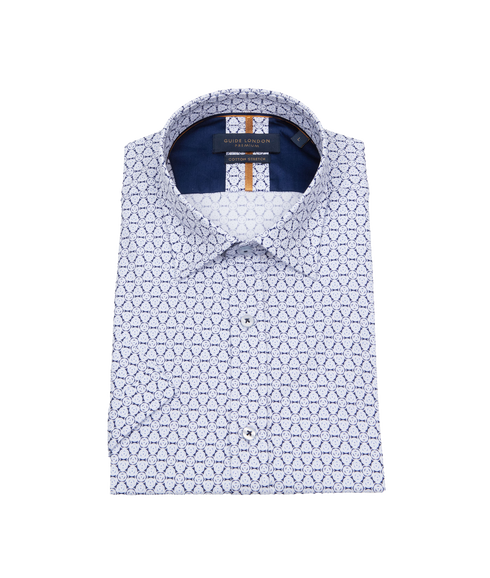Hexagon Shirt - White/Blue