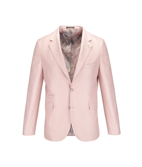 Linen Blend Jacket - Pink