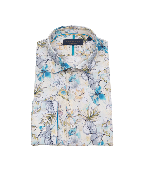 Floral Print Shirt - Ecru