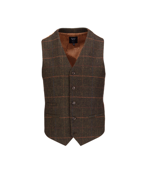 Checked Suit Waistcoat - Green
